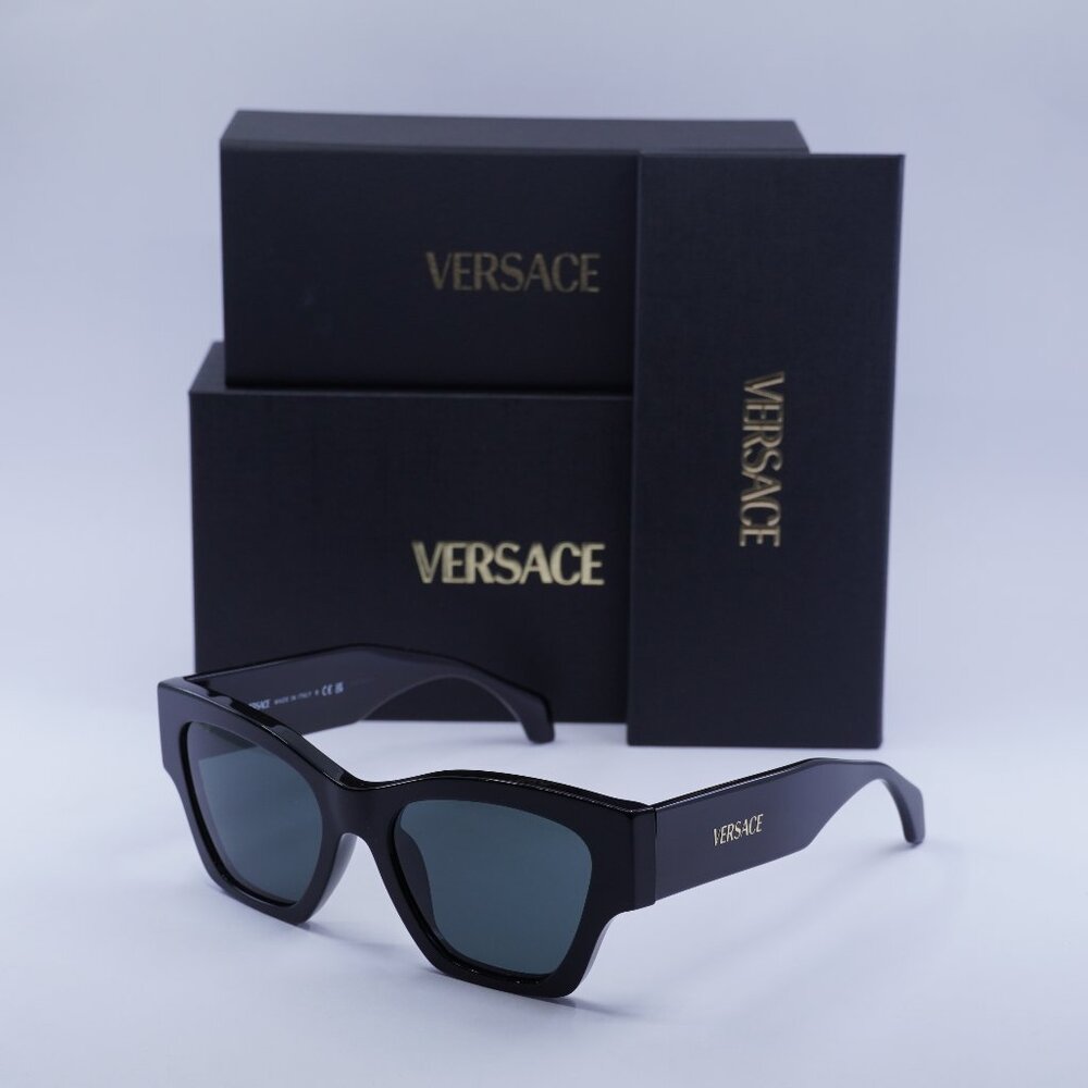 Versace VE4492U GB1/87 Square Sunglasses – Black/Dark Grey